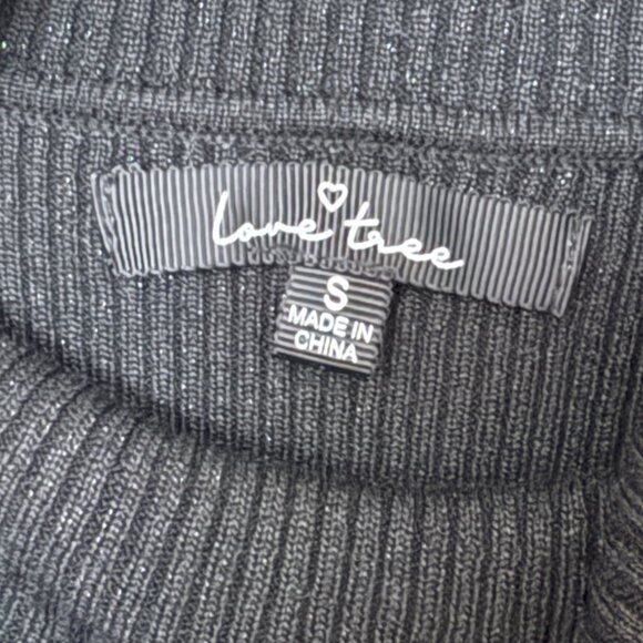 Love Tree Black Ribbed Knit Turtleneck Sweater Dress – Size S - Picture 3 of 4